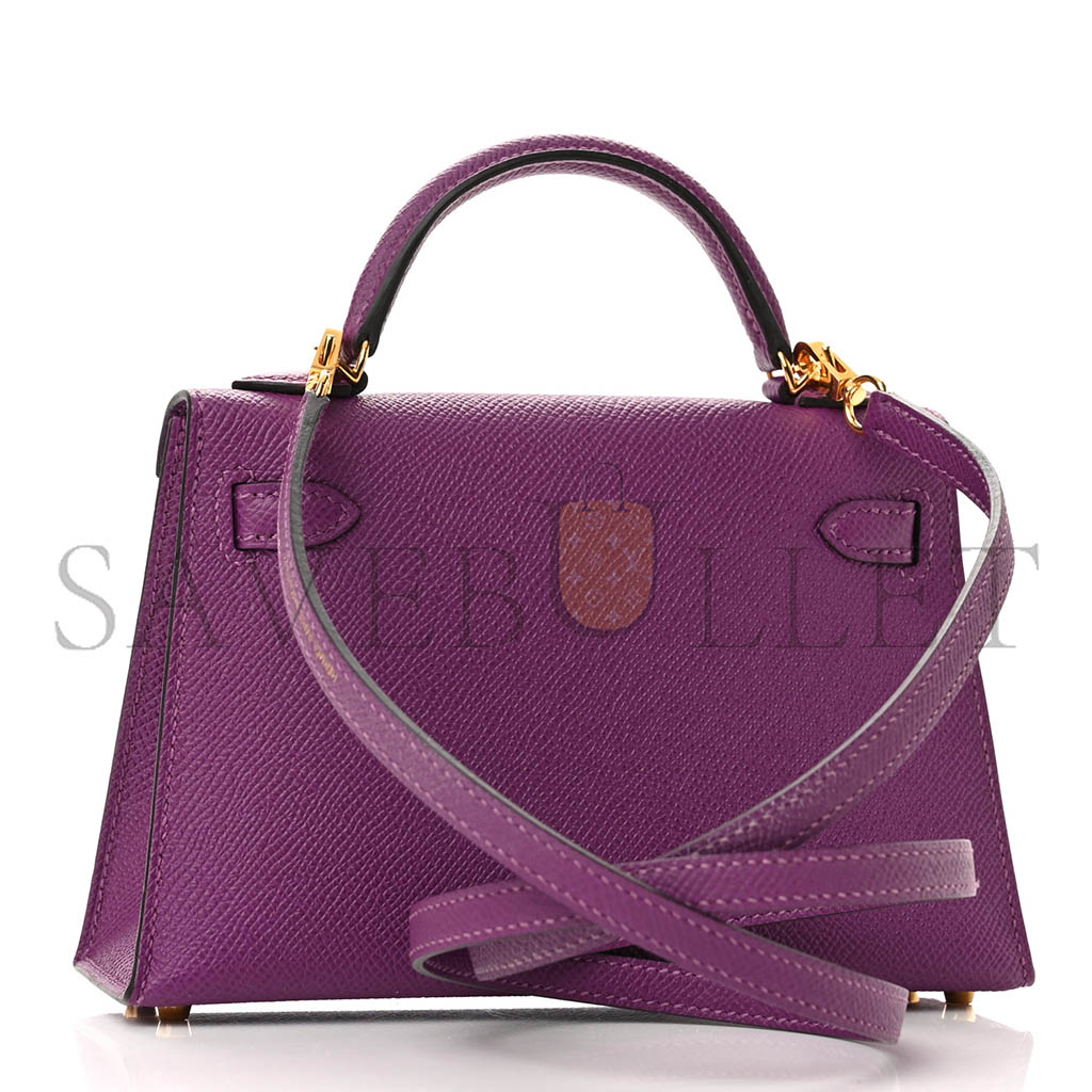 HERMÈS MASTER EPSOM MINI KELLY II ANEMONE (19*12*5.5cm)